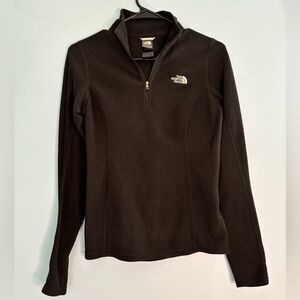 The North Face Fleece Jacket Womens Size XS Black 1/4 Zip Outdoor Hiking
